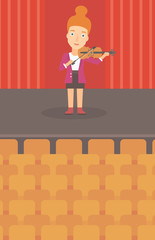 Woman playing violin.