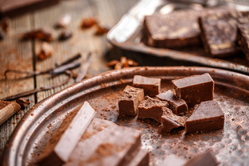 Shattered homemade chocolate