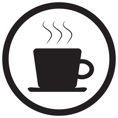 Tea and coffee cup icon black white