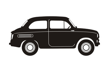 black russian retro car on the white background