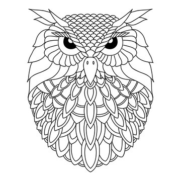  Owl openwork on a white background.