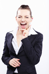 Screaming business lady 