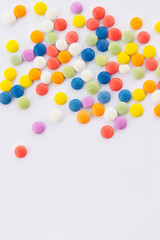 Bowl of candy coated chocolate.