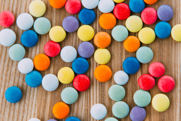 Bowl of candy coated chocolate.