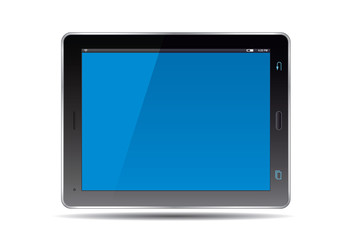Tablets and blue screen. Vector Illustration.