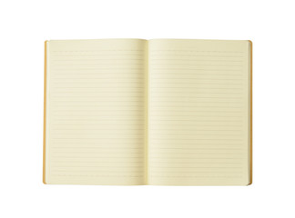 opened blank book  on white background