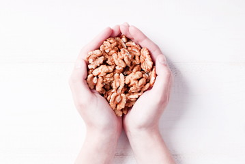 walnuts in the hands of