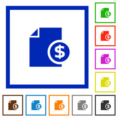 Money report framed flat icons