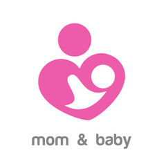 mom and baby logo identity