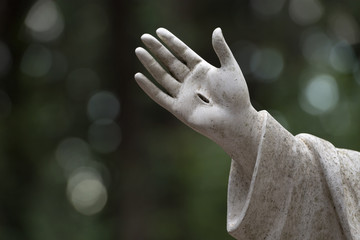 Right hand of a nun with stigma