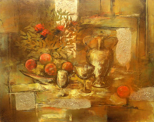 still life handmade painting