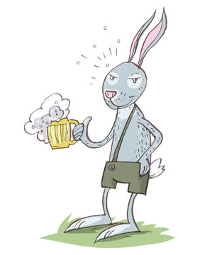 Bunny Drinking Beer