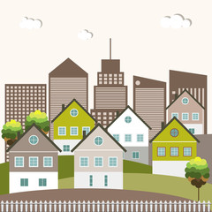 Fototapeta premium Modern Green City Concept