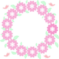 Round flower frame vector, cornice fiori rotonda vettoriale