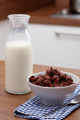 Breakfast flakes with milk