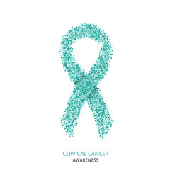 Vector modern cervical cancer awareness circles desigen.
