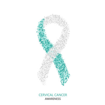 Vector modern cervical cancer awareness circles desigen
