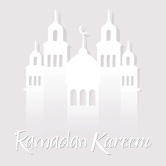 Ramadan Kareen Greetings With Mosque Paper Cut