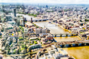 Panoramic View of London. Tilt-shift effect applied