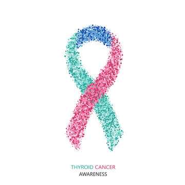 Vector modern thyroid CANCER awareness circles desigen