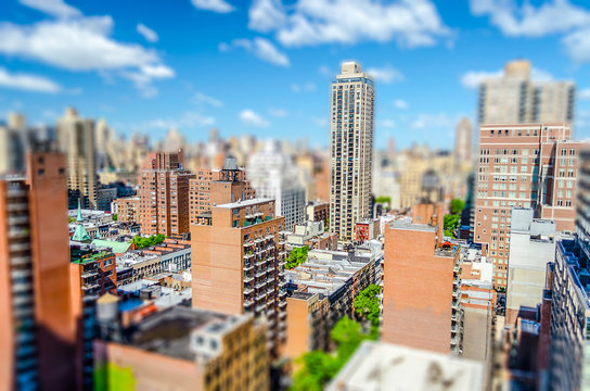 View of Upper East Side, New York. Tilt-shift effect applied