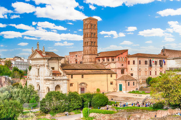 Fototapeta premium Church of Santa Francesca Romana in Roman Forum, Rome, Italy