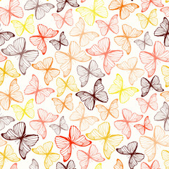 Seamless pattern with butterflies