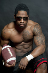 African American Male Wih Football