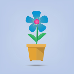 flowerpot in flat design