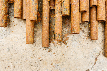 Rusty metal tube background texture