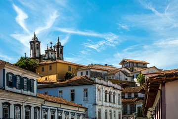 Fototapeta na wymiar View of the unesco world heritage city of Ouro Preto