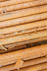 Rusty metal tube background texture