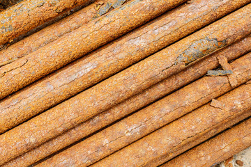 Rusty metal tube background texture