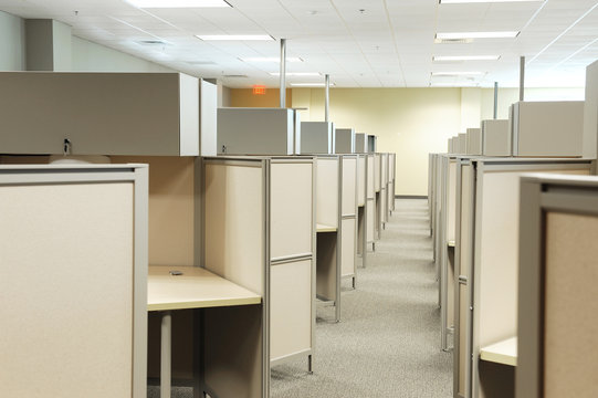empty cubicles inside office building, place of work