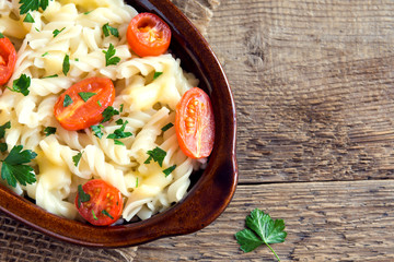 Pasta casserole with tomatoes