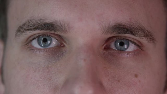 Close up on the eyes of a attractive young man