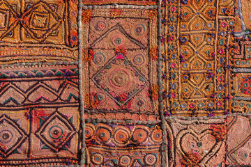 Indian patchwork carpet in Rajasthan, Asia