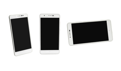 white smartphone and empty screen
