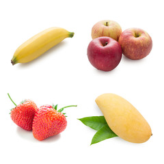 mix fruit on white background