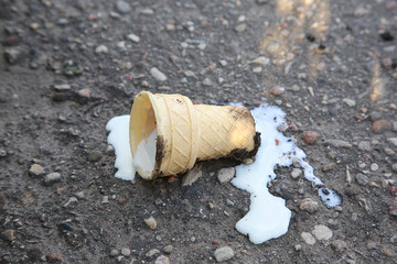 Obraz premium fallen melted ice cream