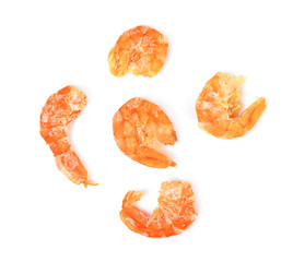 Dried shrimp isolated on the white background