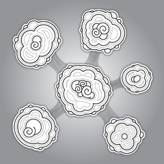 hand created vector bubble cloud tree decoration element
