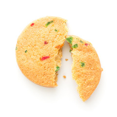 broken cookie isolated on white background