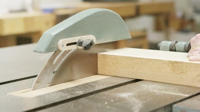  Close up of timber being cut with a circular saw