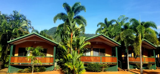 Fotobehang Bungalows in a resort in Cairns in Queensland  Australia © Rafael Ben-Ari