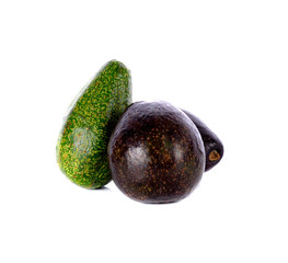 Avocados on white background