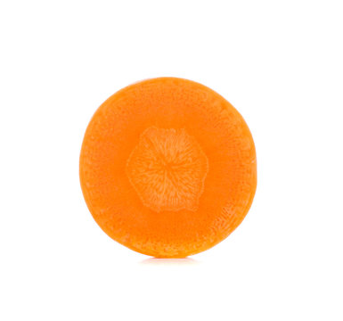 Carrot slices on white background