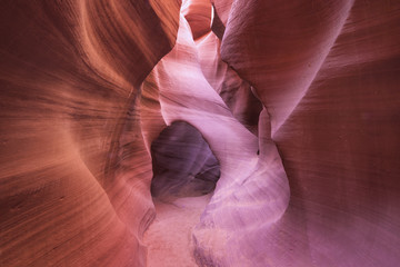 Sandstone arch in slot canyon