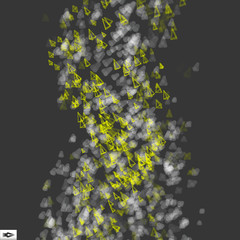 Array with Dynamic Emitted Particles. Abstract Dynamic Background. Bokeh Effect. Composition with Motion Effect. Vector illustration. 