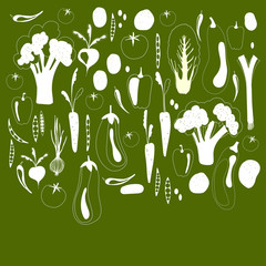 Background with vegetables.Vector illustration.